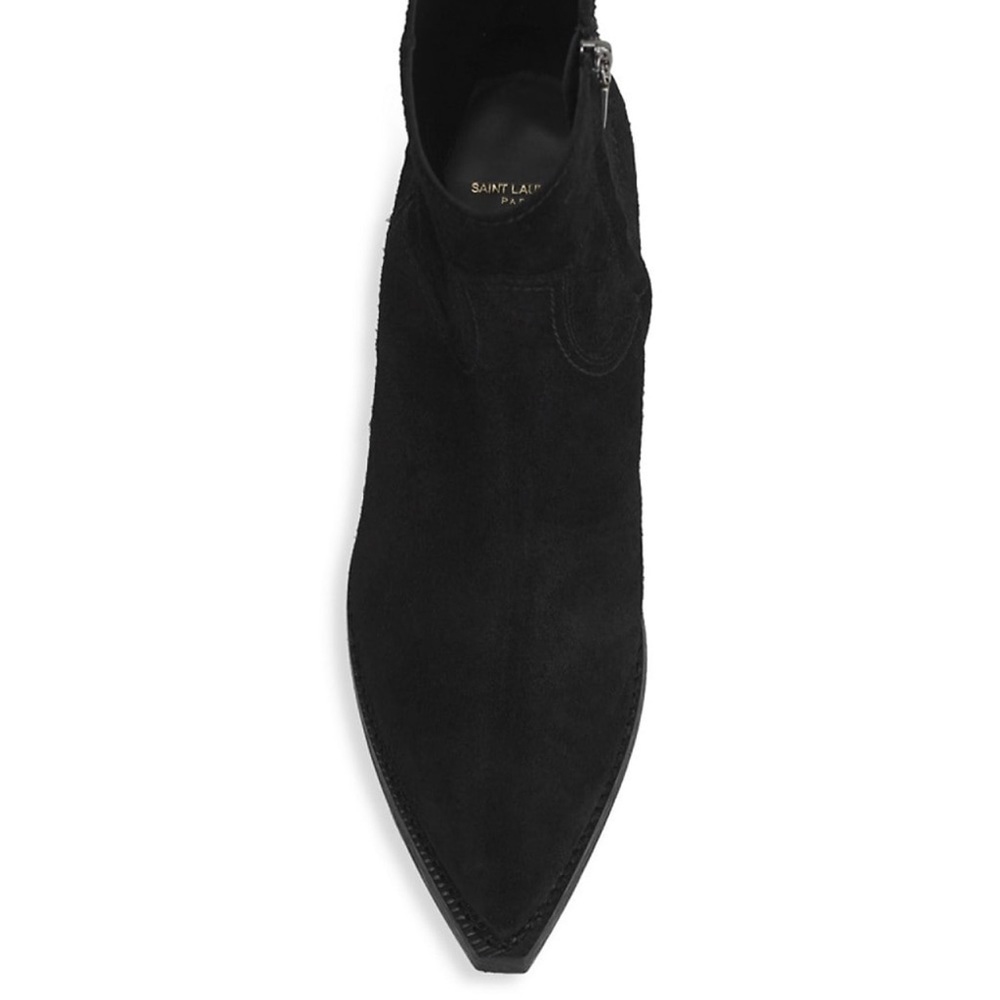 Saint Laurent Lukas Suede Western Ankle Boots - Picture 9 of 10